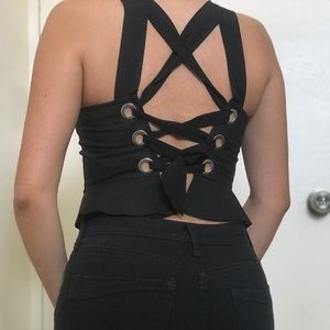 (SOLD DEPOP) Express Cropped Peplum Top